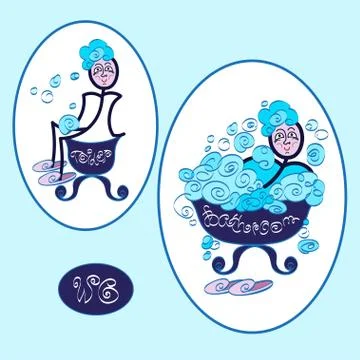 Funny wc restroom symbols Stock Illustration