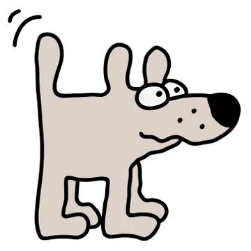 The funny white dog Stock Illustration