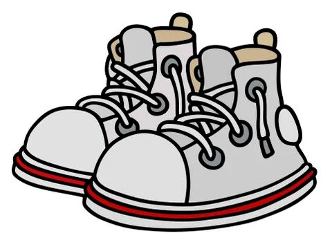 Funny white sneakers Stock Illustration