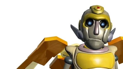 Funny Winged Robot Stock-Footage 78531443