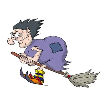 Funny witch Stock Illustration