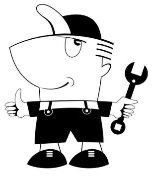 Funny worker isolated illustration Stock Illustration