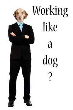 Funny working like a dog concept Stock-Illustration