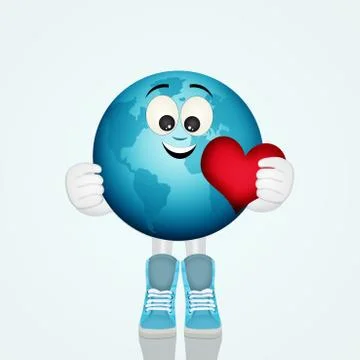 Funny world with heart Stock Illustration