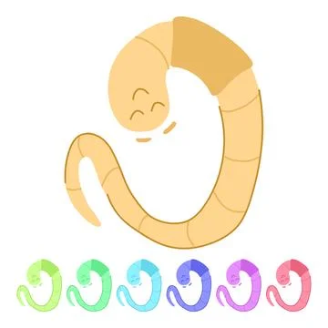 Funny worm cartoon vector cartoon graphic Illustrazione stock