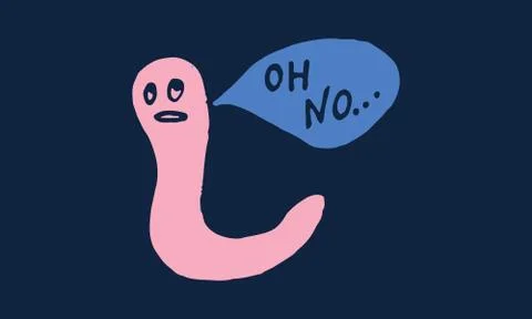 Funny worm with speech bubble Stock Illustration