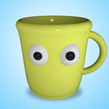 Funny yellow cup Stock Illustration