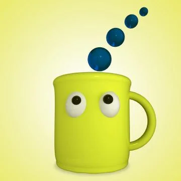Funny yellow cup Stock Illustration