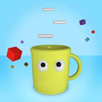 Funny yellow cup Stock Illustration