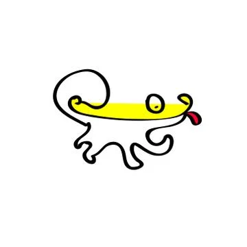 Funny yellow dog. Stock Illustration