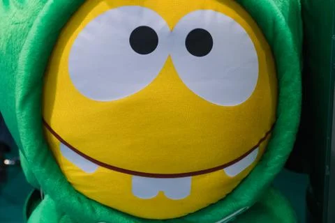 Funny yellow face, teeth Stock Photos