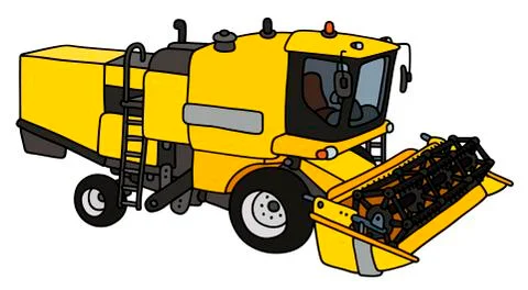 Funny yellow harvester Stock Illustration