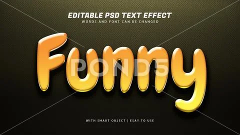 Funny yellow text effect editable PSD Template