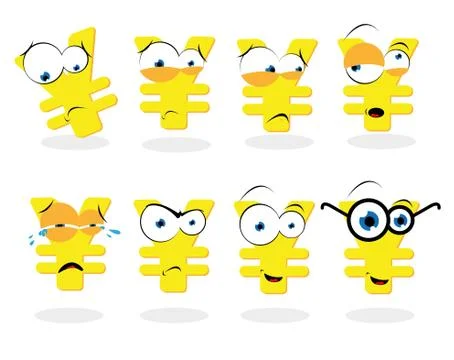 Funny yen sign Illustrazione stock
