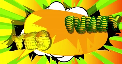 Funny Yes. Comic Book Words Stock Footage 166072522