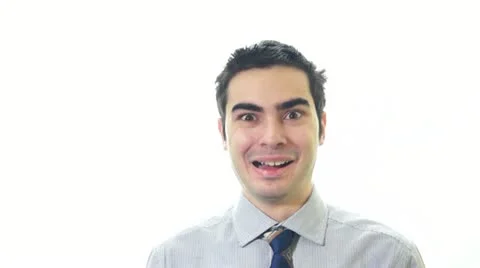 Funny Young Businessman Making Faces Stock Footage