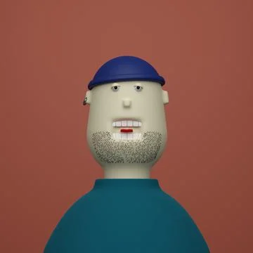 Funny young man 3d style illustration Stock Illustration