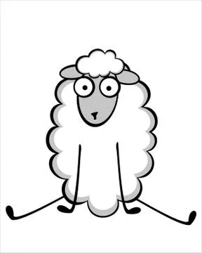 Funny young sheep Stock Illustration