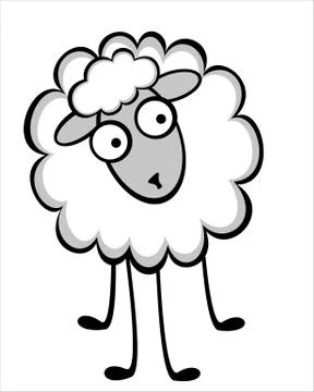 Funny young sheep Stock Illustration