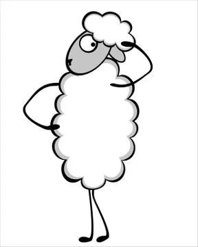 Funny young sheep Stock Illustration