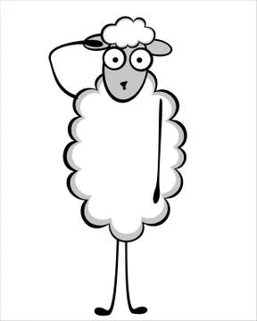 Funny young sheep Stock Illustration
