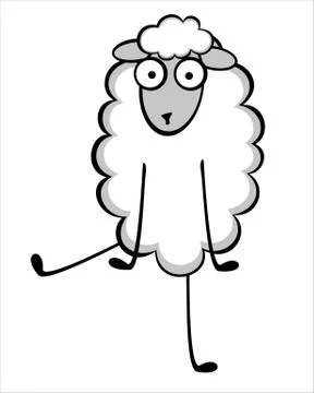 Funny young sheep Stock Illustration