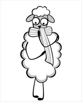 Funny young sheep Stock Illustration