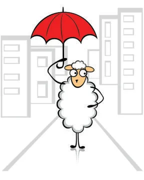 Funny young sheep Stock Illustration