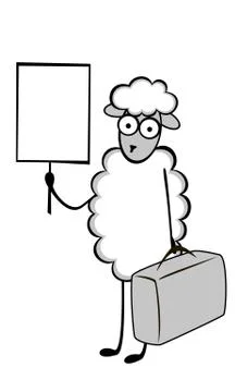 Funny young sheep Stock Illustration