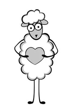 Funny young sheep Stock Illustration