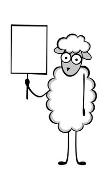 Funny young sheep Stock Illustration