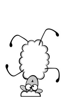 Funny young sheep Stock Illustration
