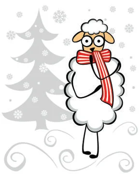 Funny young sheep Stock Illustration