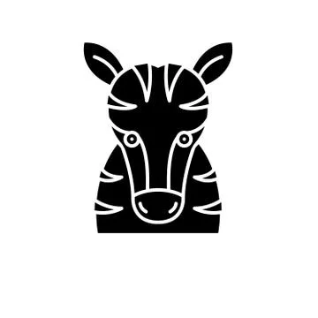 Funny zebra black icon, vector sign on isolated background. Funny zebra concept Stock Illustration