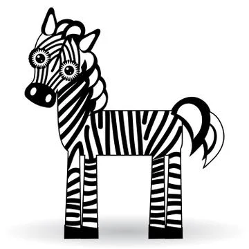 Funny zebra on white background. vector イラスト素材