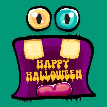 Funny zombie character vector illustration with big eyes and open mouth showing Stock Illustration