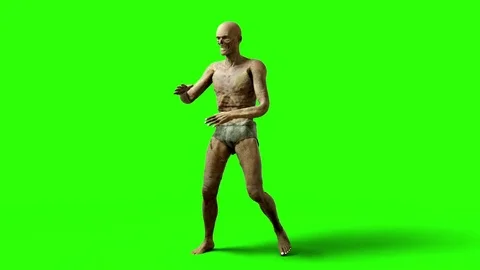 Funny zombie dancing animation. Halloween concept. Green screen animation. Video stock 72177724