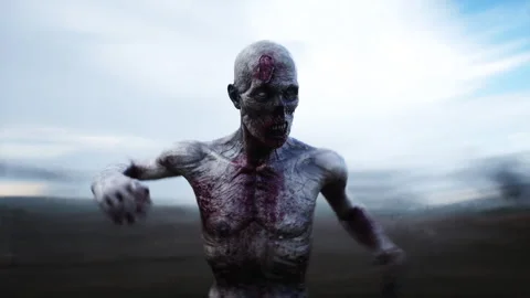 Funny zombie dancing. Apocalyptic concept. Stock Footage 304687030