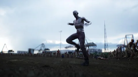 Funny zombie dancing. Apocalyptic concept. Vidéo 304687331