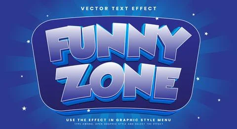 Funny Zone 3d editable text style effect Stock Illustration