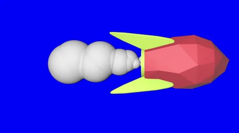 Funny,low-poly, the spacecraft rotates on a blue background 스톡 동영상 42506906