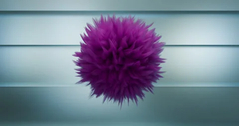 Fur ball comes down the stairs. 3d animation of a furry ball 库存影片 334962582