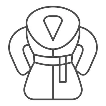 Fur coat thin line icon. Winter coat vector illustration isolated on white. Warm Illustrazione stock