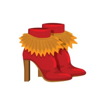 Fur designed stilettos Stock Illustration
