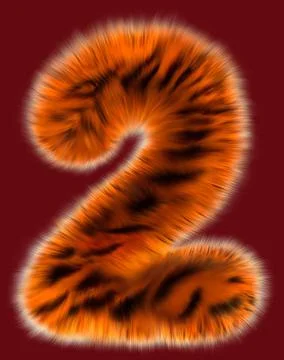 Fur figure 2. An element for the decor of 2022. 3d illustration Stock Illustration