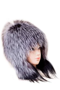 Fur hat  isolated on white background Stock Photos