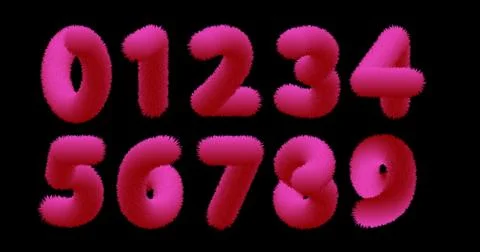 Fur numbers set. Stock Illustration