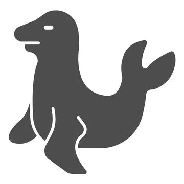 Fur seal solid icon, worldwildlife concept, seal vector sign on white background イラスト素材