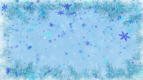 The fur-tree branches, falling snow - the Christmas background Stock Footage 10563198