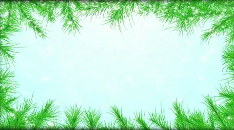 The fur-tree branches, falling snow - the Christmas background Video stock 10564073